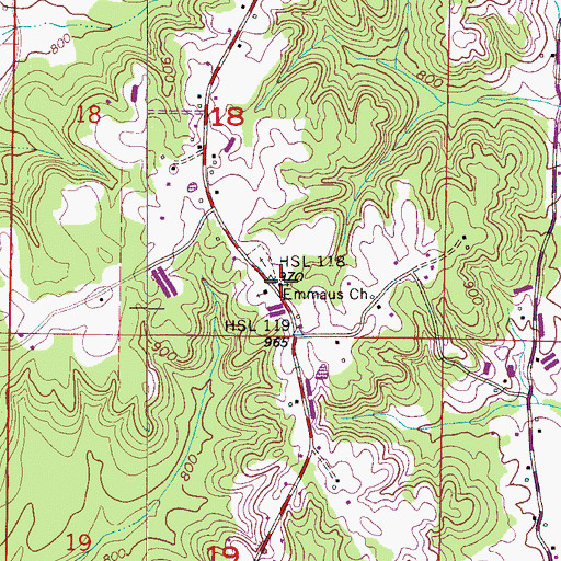 Topographic Map of Emeus Baptist Church, AL
