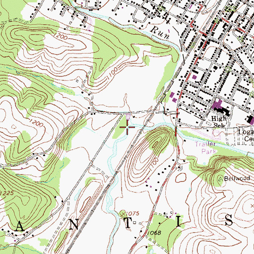 Topographic Map of Logan Valley, PA