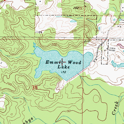 Topographic Map of Emmit Wood Lake, AL