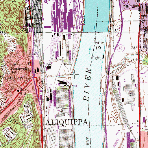 Topographic Map of Logtown Run, PA