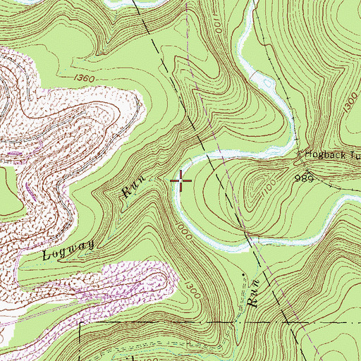 Topographic Map of Logway Run, PA