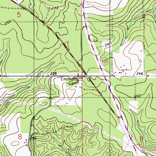 Topographic Map of Emmons Cemetery, AL