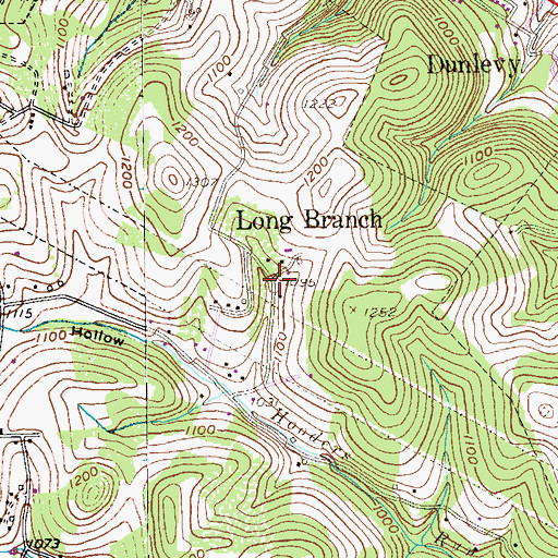 Topographic Map of Long Branch, PA