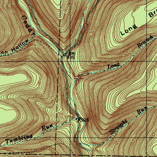 Topographic Map of Long Branch, PA