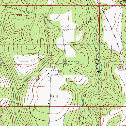 Topographic Map of Emmons Cemetery, AL