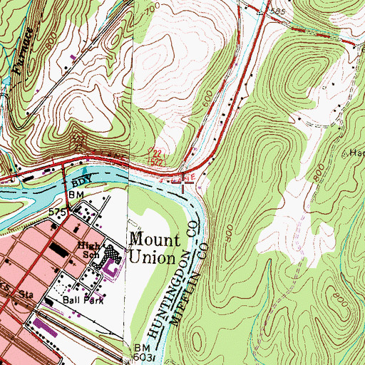 Topographic Map of Long Hollow, PA