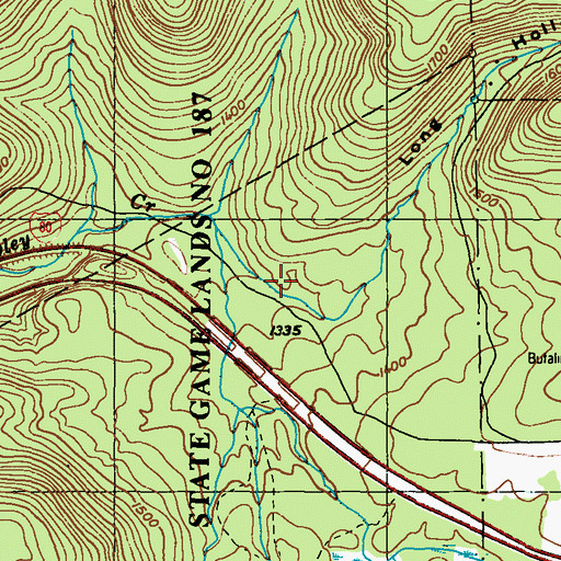 Topographic Map of Long Hollow, PA