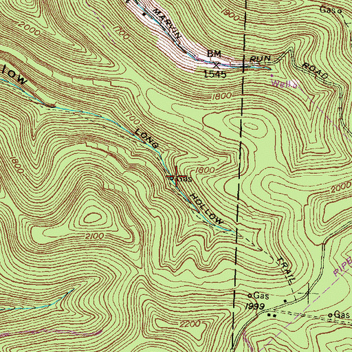 Topographic Map of Long Hollow Trail, PA