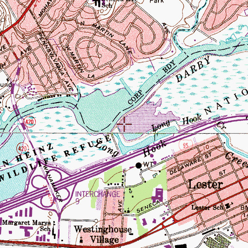 Topographic Map of Long Hook Creek, PA
