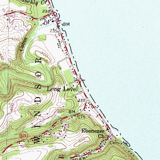 Topographic Map of Long Level, PA