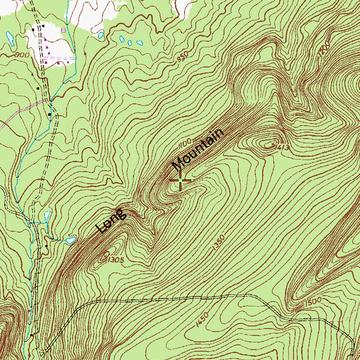 Topographic Map of Long Mountain, PA