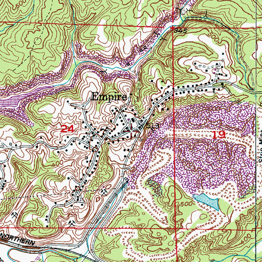 Topographic Map of Empire, AL