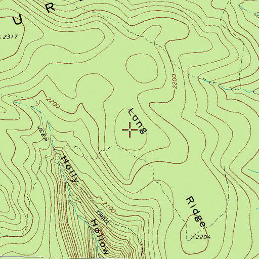 Topographic Map of Long Ridge, PA