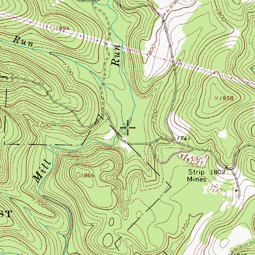 Topographic Map of Long Run, PA