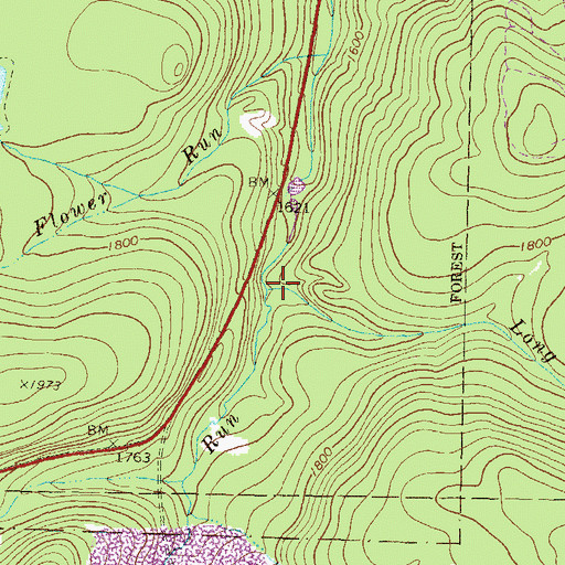 Topographic Map of Long Run, PA