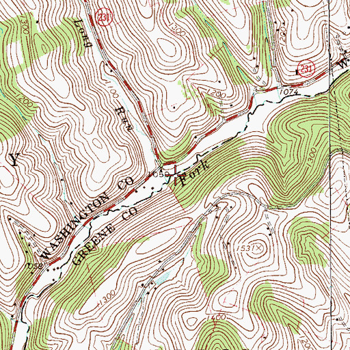 Topographic Map of Long Run, PA