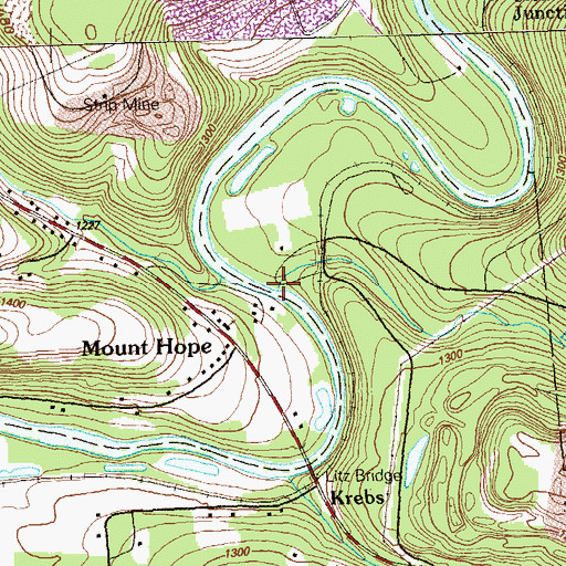 Topographic Map of Long Run, PA