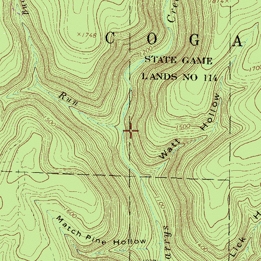 Topographic Map of Long Run, PA