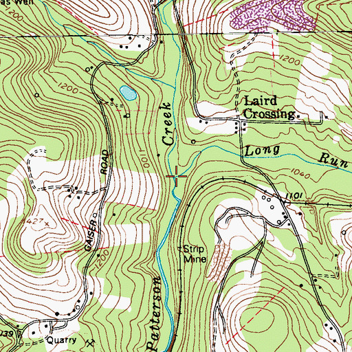 Topographic Map of Long Run, PA