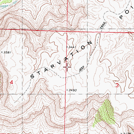 Topographic Map of Starvation Point, AZ