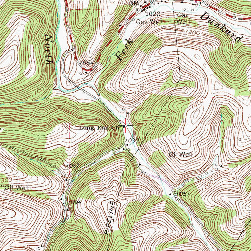 Topographic Map of Long Run Church, PA