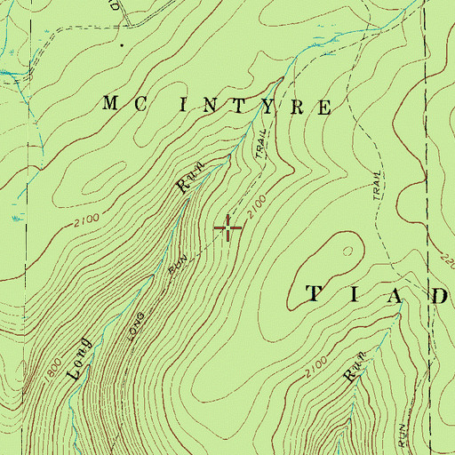 Topographic Map of Long Run Trail, PA