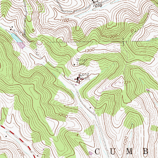 Topographic Map of Long Shaft, PA