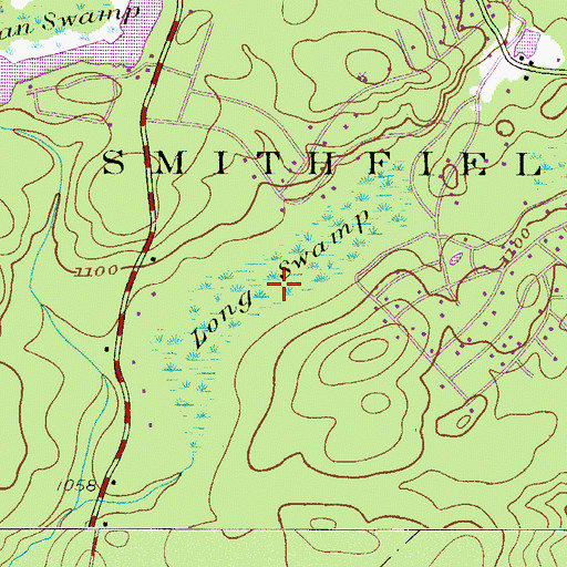 Topographic Map of Long Swamp, PA