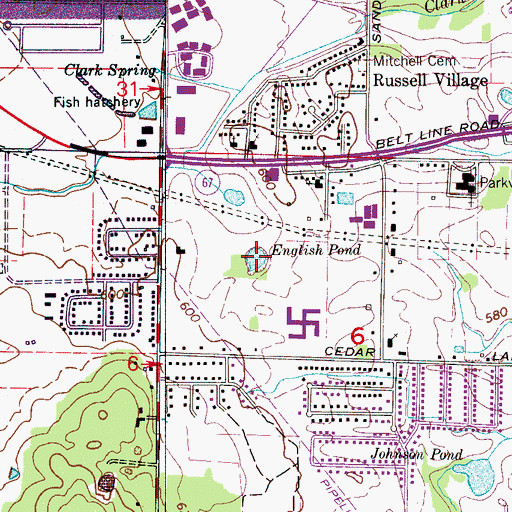 Topographic Map of English Pond, AL