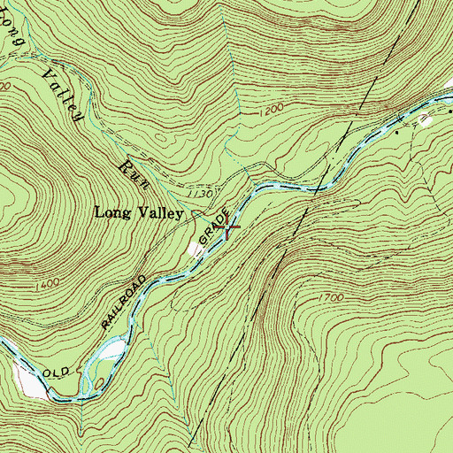 Topographic Map of Long Valley Run, PA