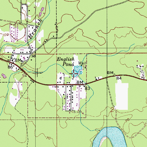 Topographic Map of English Pond, AL