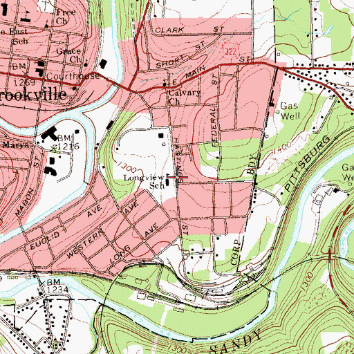 Topographic Map of Longview School, PA