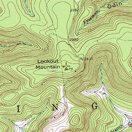Topographic Map of Lookout Mountain, PA