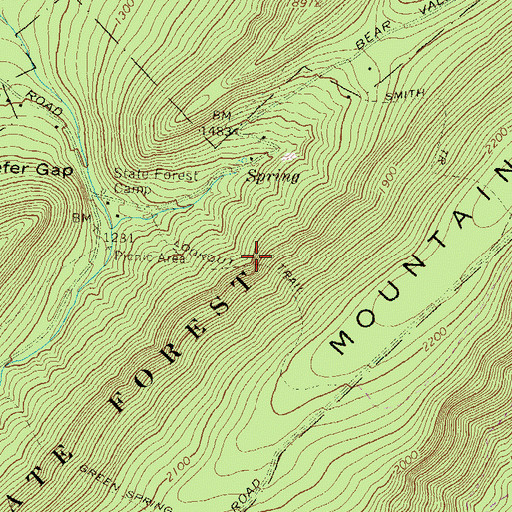 Topographic Map of Lookout Trail, PA