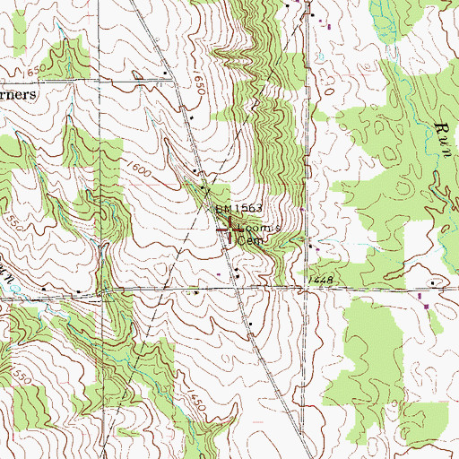 Topographic Map of Loomis Cemetery, PA