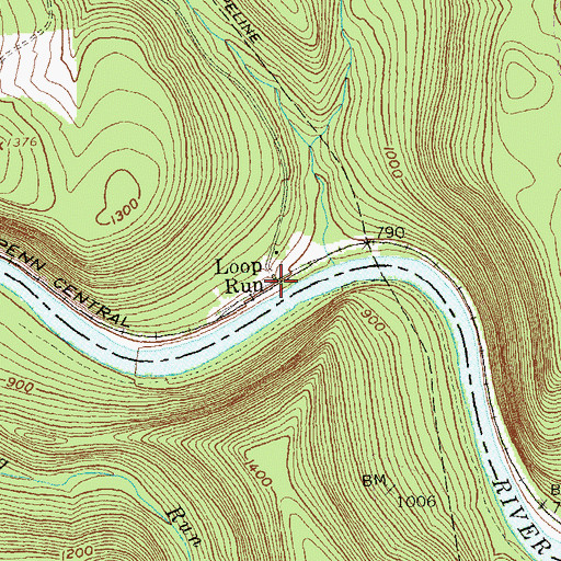 Topographic Map of Loop Run, PA