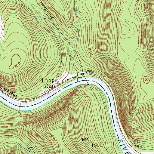 Topographic Map of Loop Run, PA