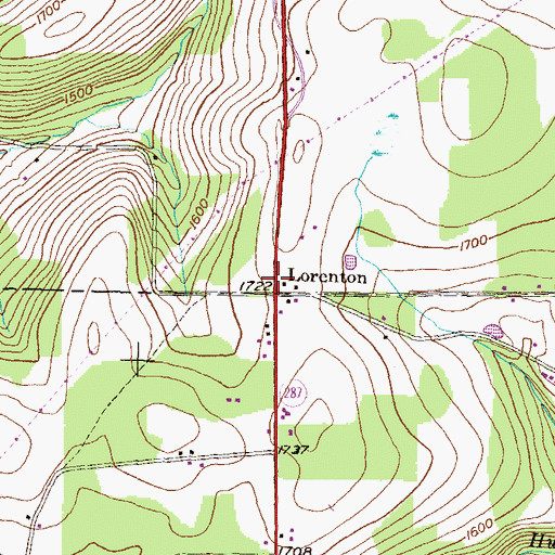 Topographic Map of Lorenton, PA