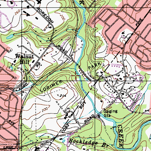 Topographic Map of Lorimer Park, PA