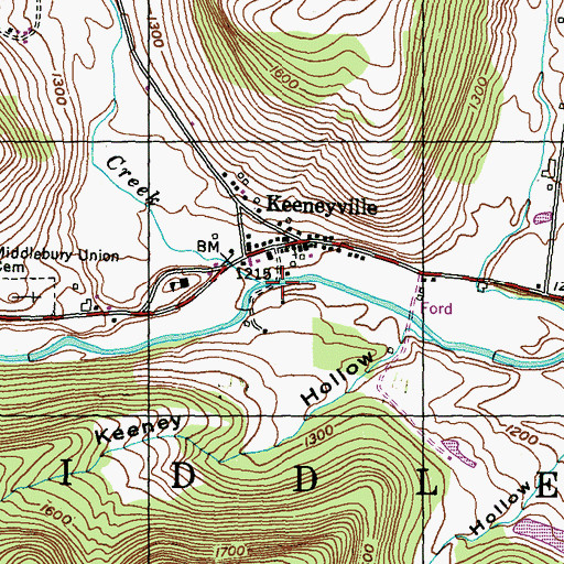 Topographic Map of Losey Creek, PA