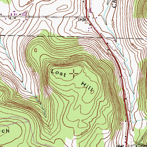 Topographic Map of Lost Hill, PA
