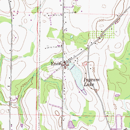 Topographic Map of Enon, AL