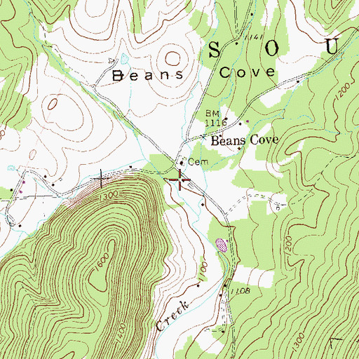Topographic Map of Lost Run, PA