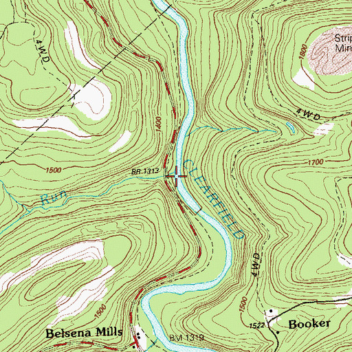 Topographic Map of Lost Run, PA