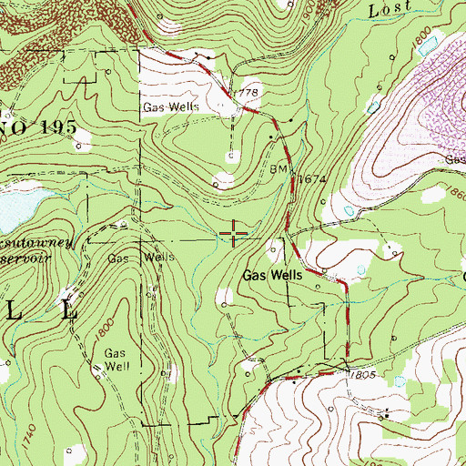Topographic Map of Lost Run, PA