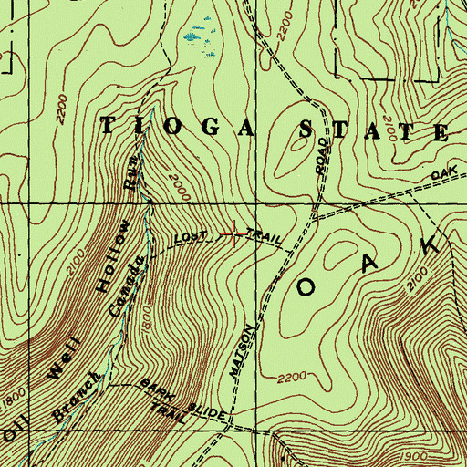 Topographic Map of Lost Trail, PA