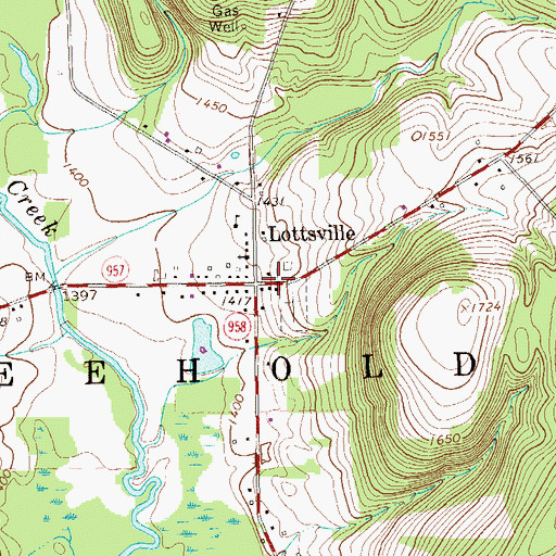Topographic Map of Lottsville, PA