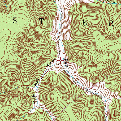 Topographic Map of Louis Main Hollow, PA