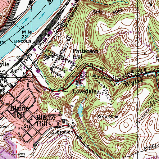 Topographic Map of Lovedale, PA