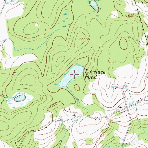 Topographic Map of Lovelace Pond, PA